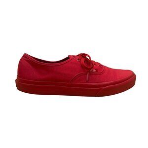 Vans Unisex Red Canvas Lace-Up  Low-Top Authentic Sneakers Size 9M/10.5w